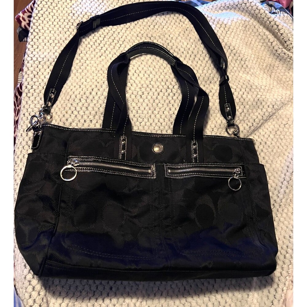 Coach Daisy Signature Tote Bag Black & Pink (Check Description)